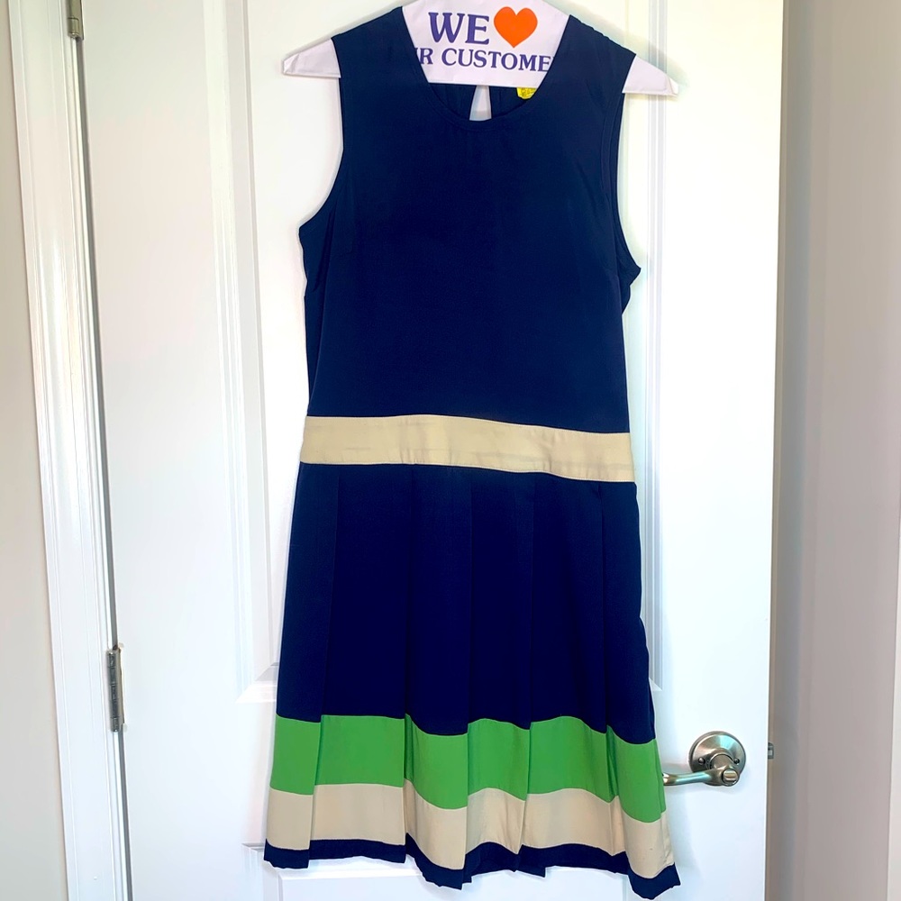 Blue Dress with pleated skirt